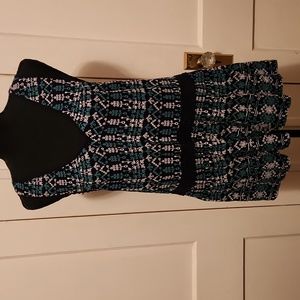 MAEVE BY ANTHROPOLOGIE SIZE MEDIUM  BLACK W/ GREEN AND WHITE STITCHING